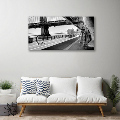 Canvastavla foto Bridge cykel arkitektur
