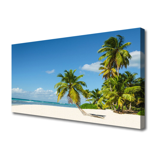 Canvas bild Beach Palm Sea landskap