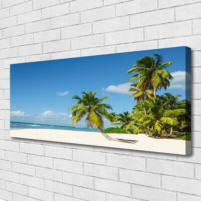 Canvas bild Beach Palm Sea landskap