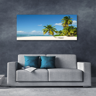 Canvas bild Beach Palm Sea landskap