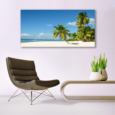 Canvas bild Beach Palm Sea landskap