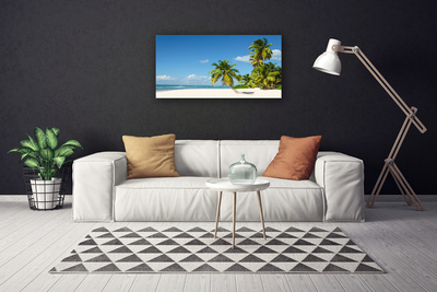 Canvas bild Beach Palm Sea landskap