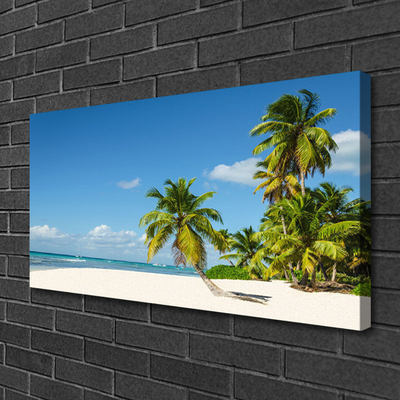 Canvas bild Beach Palm Sea landskap