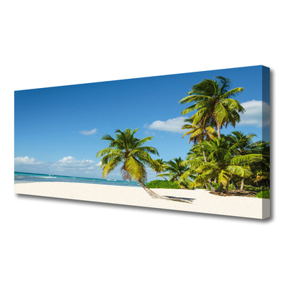 Canvas bild Beach Palm Sea landskap