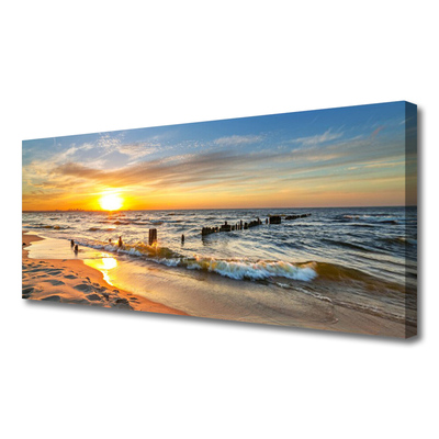 Canvastavla Sea Sunset Beach