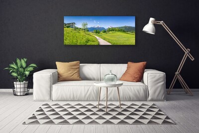 Canvas bild Mountains Meadow Path Valley