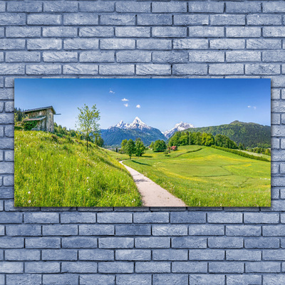 Canvas bild Mountains Meadow Path Valley