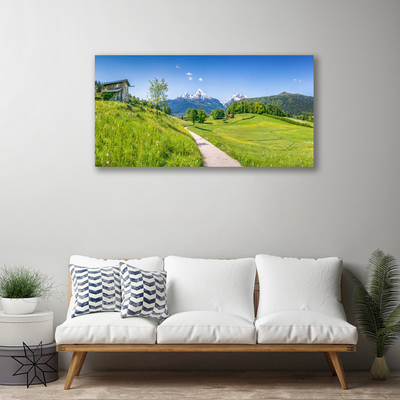 Canvas bild Mountains Meadow Path Valley