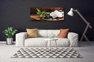 Canvas bild Zen bambu vit orkidé