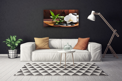 Canvas bild Zen bambu vit orkidé