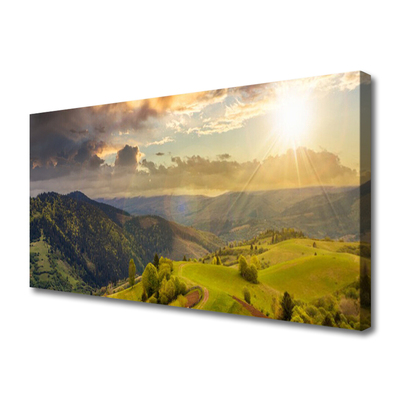 Fototryck canvas Bergsängsolnedgång