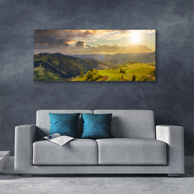 Fototryck canvas Bergsängsolnedgång