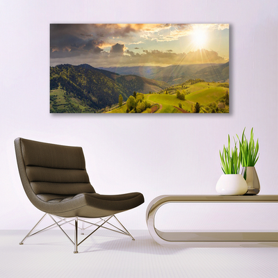 Fototryck canvas Bergsängsolnedgång