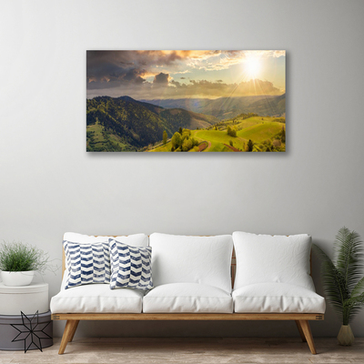 Fototryck canvas Bergsängsolnedgång