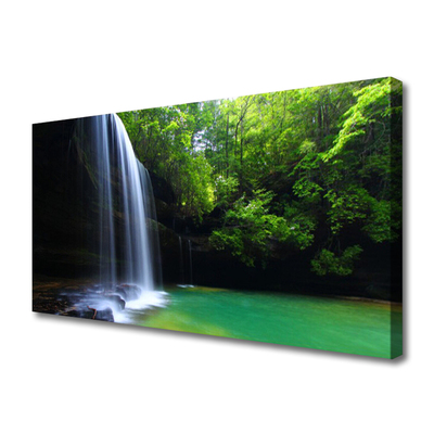 Canvas bild Vattenfall Natur Forest Lake