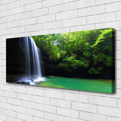 Canvas bild Vattenfall Natur Forest Lake