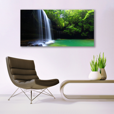 Canvas bild Vattenfall Natur Forest Lake