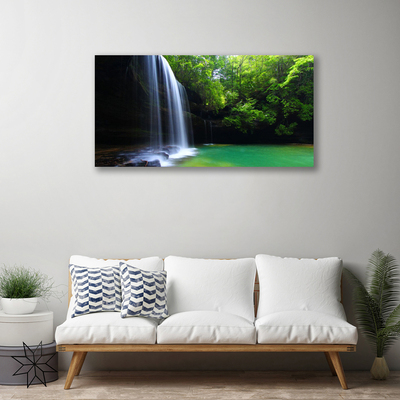 Canvas bild Vattenfall Natur Forest Lake