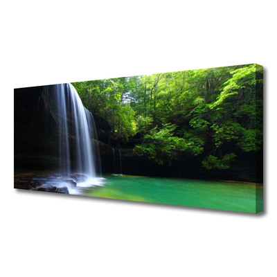 Canvas bild Vattenfall Natur Forest Lake