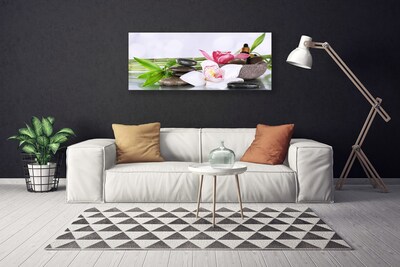 Fototryck canvas Orkidé blommor bambu