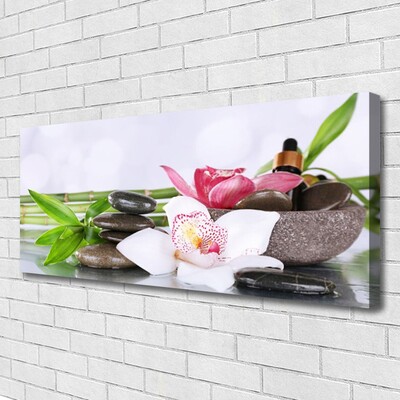 Fototryck canvas Orkidé blommor bambu