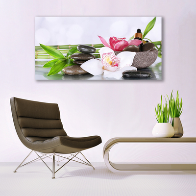 Fototryck canvas Orkidé blommor bambu