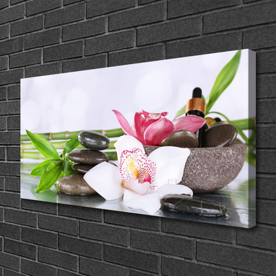 Fototryck canvas Orkidé blommor bambu