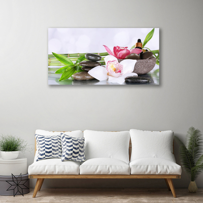 Fototryck canvas Orkidé blommor bambu