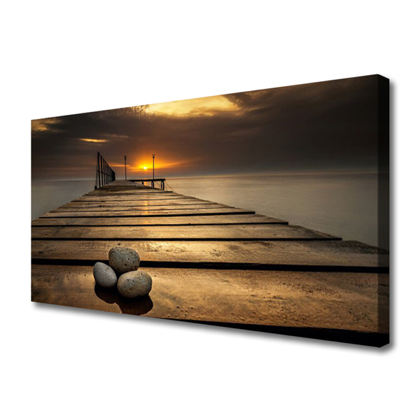 Fototryck canvas Sea Pier solnedgång