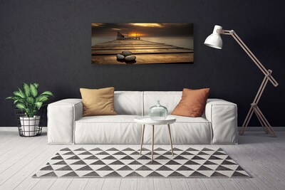 Fototryck canvas Sea Pier solnedgång