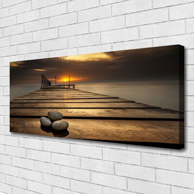 Fototryck canvas Sea Pier solnedgång