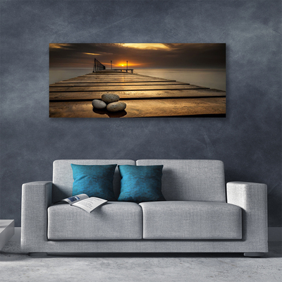 Fototryck canvas Sea Pier solnedgång