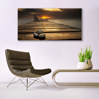 Fototryck canvas Sea Pier solnedgång