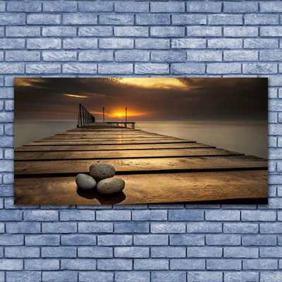 Fototryck canvas Sea Pier solnedgång