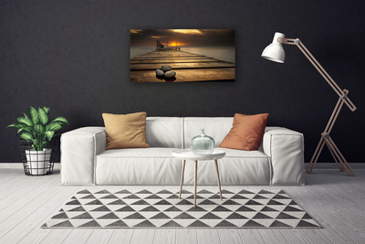 Fototryck canvas Sea Pier solnedgång