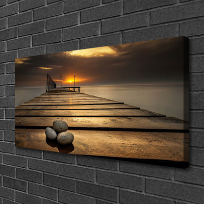 Fototryck canvas Sea Pier solnedgång