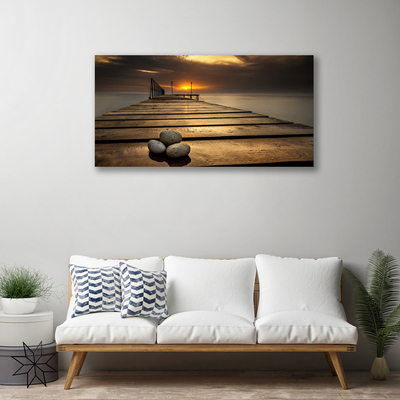 Fototryck canvas Sea Pier solnedgång