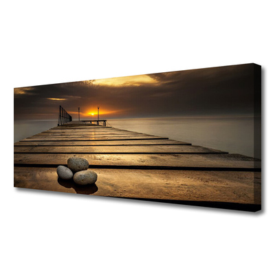 Fototryck canvas Sea Pier solnedgång