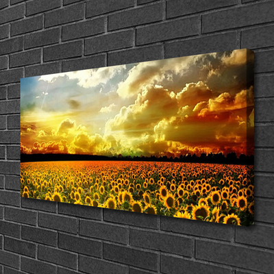 Canvas bild Solros fält landskap