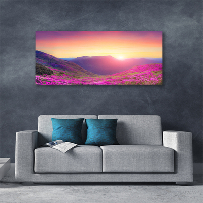 Bild canvas Sun Mountains Meadow Natur