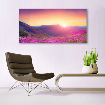 Bild canvas Sun Mountains Meadow Natur