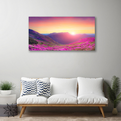 Bild canvas Sun Mountains Meadow Natur