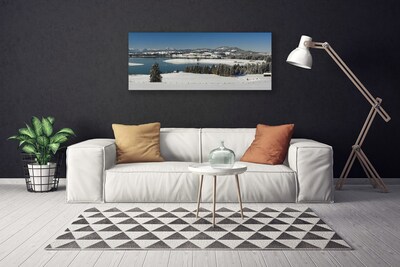 Canvas bild Lake Snow Land of Mountains