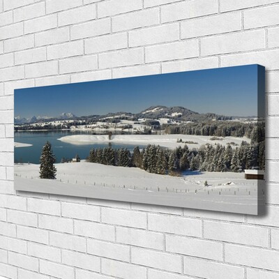 Canvas bild Lake Snow Land of Mountains