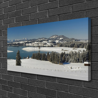 Canvas bild Lake Snow Land of Mountains