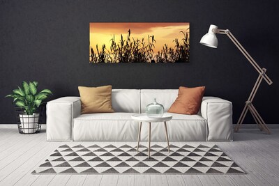 Fototryck canvas Lämnar solnedgång äng fält