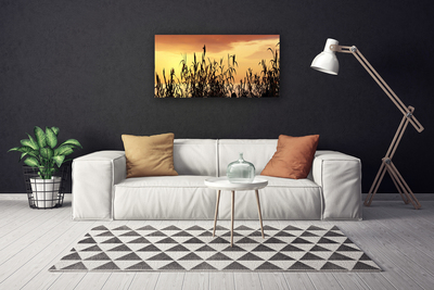 Fototryck canvas Lämnar solnedgång äng fält