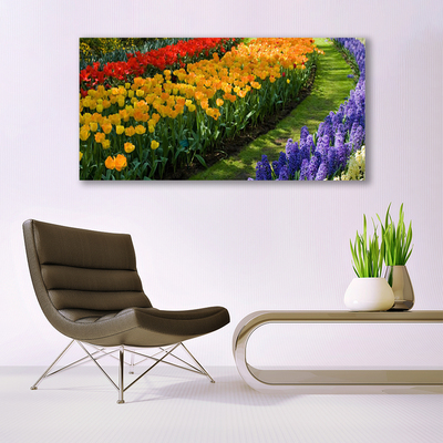 Canvastavla Blommor trädgårdstulpaner