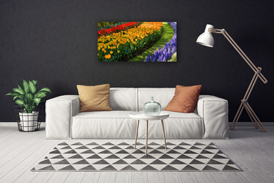 Canvastavla Blommor trädgårdstulpaner