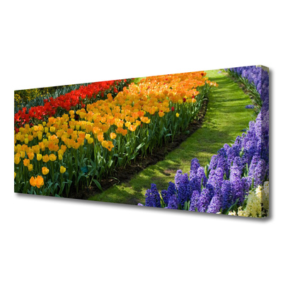 Canvastavla Blommor trädgårdstulpaner